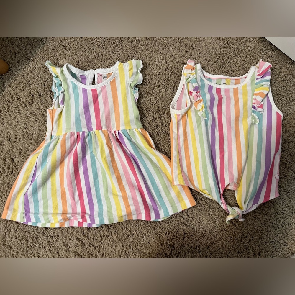 Ruffle Butts shirt and dress 2T bundle